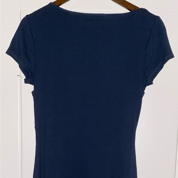 Anthropology Twist Front‎ Knit Midi Dress Minimalist NEW Women Size S Pullover - Picture 6 of 8